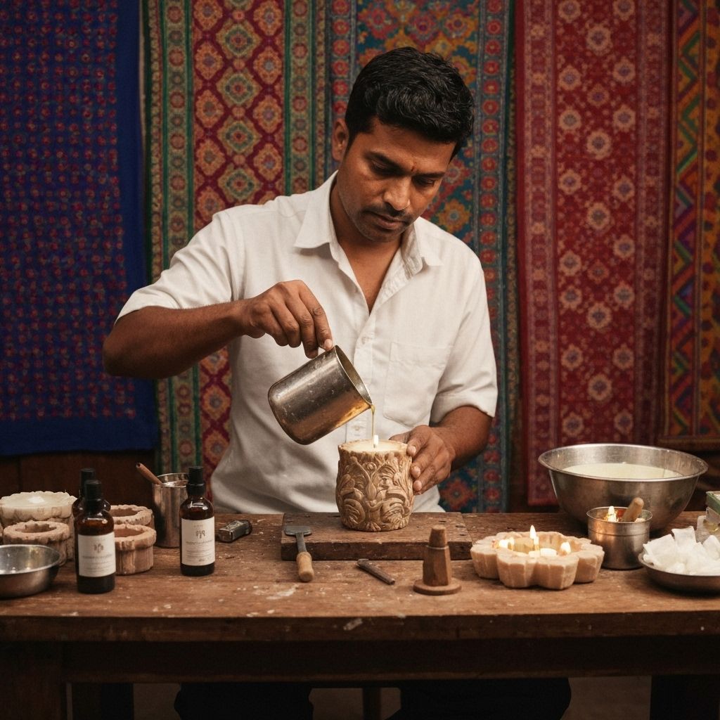 Artisan crafting candles